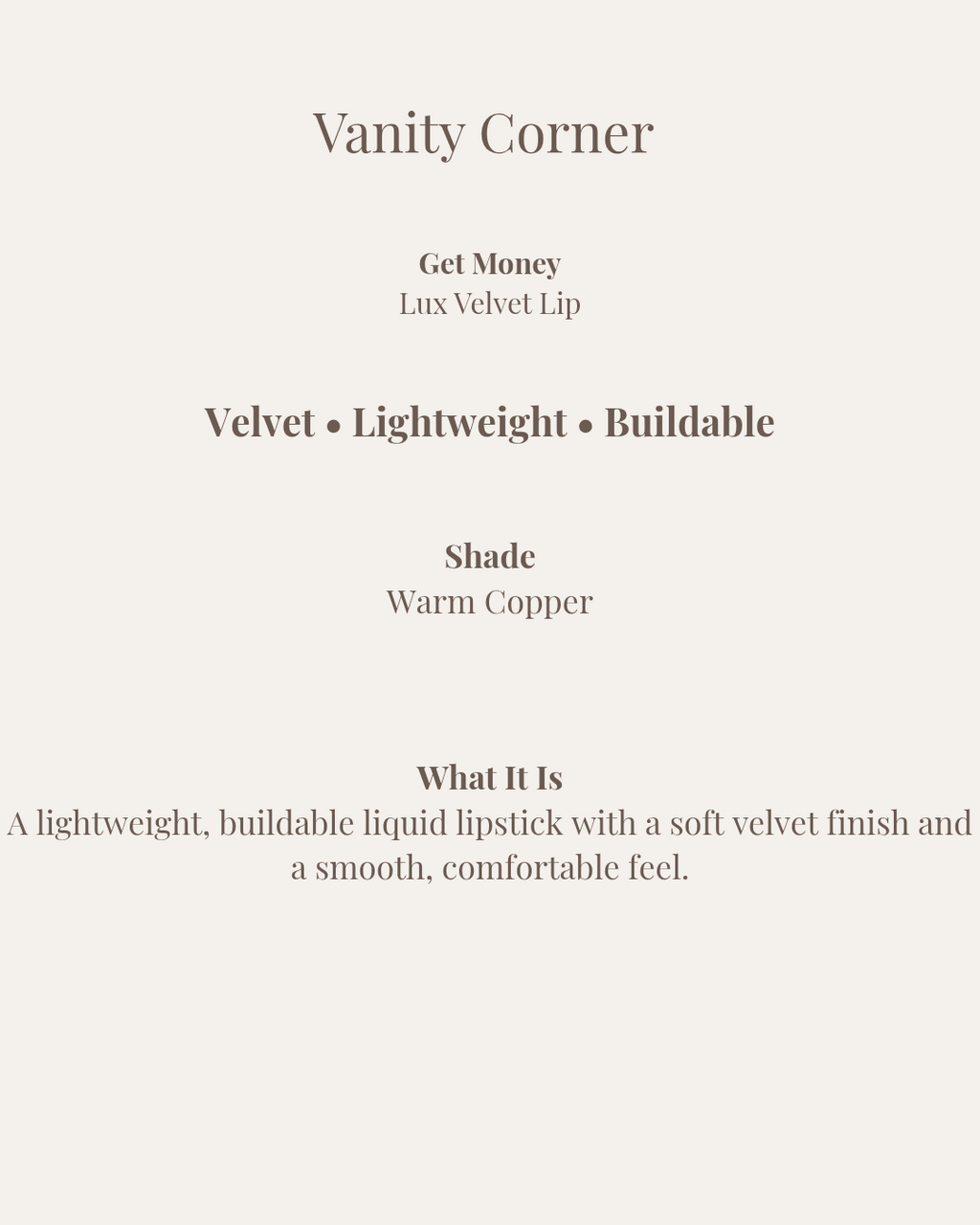 Get Money Lux Velvet Lip