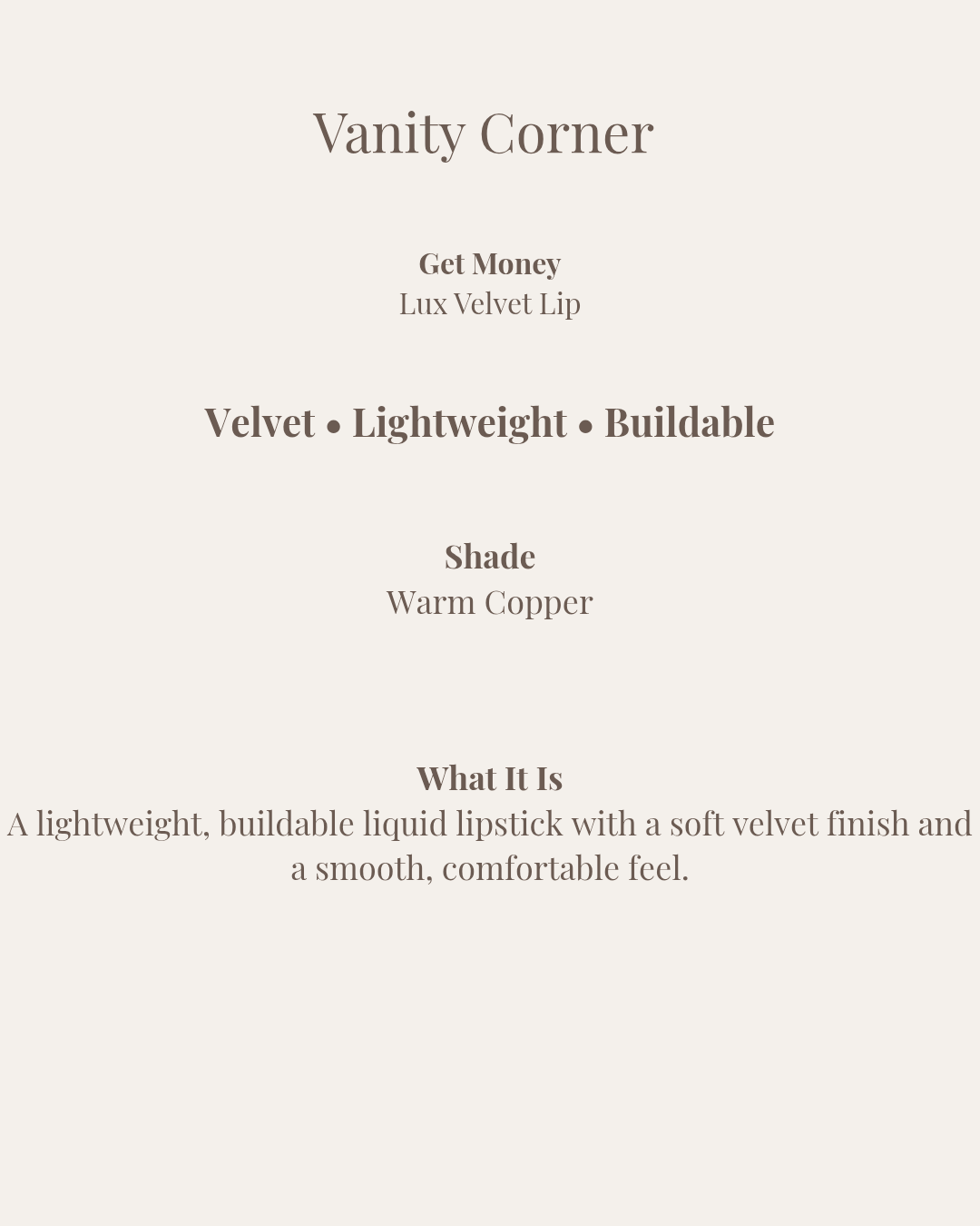 Get Money Lux Velvet Lip