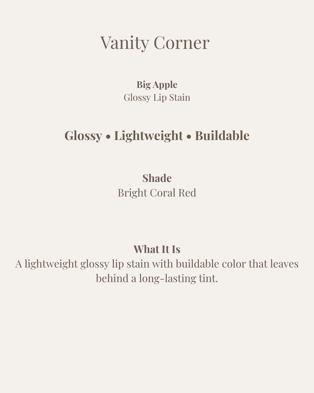 Big Apple Glossy Lip Stain