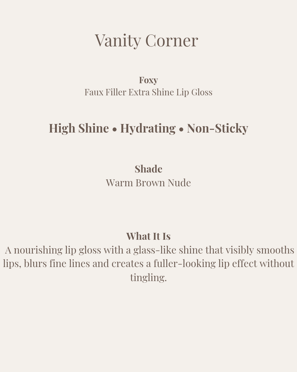 Foxy Faux Filler Extra Shine Lip Gloss