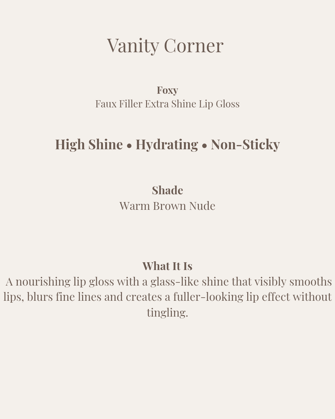 Foxy Faux Filler Extra Shine Lip Gloss