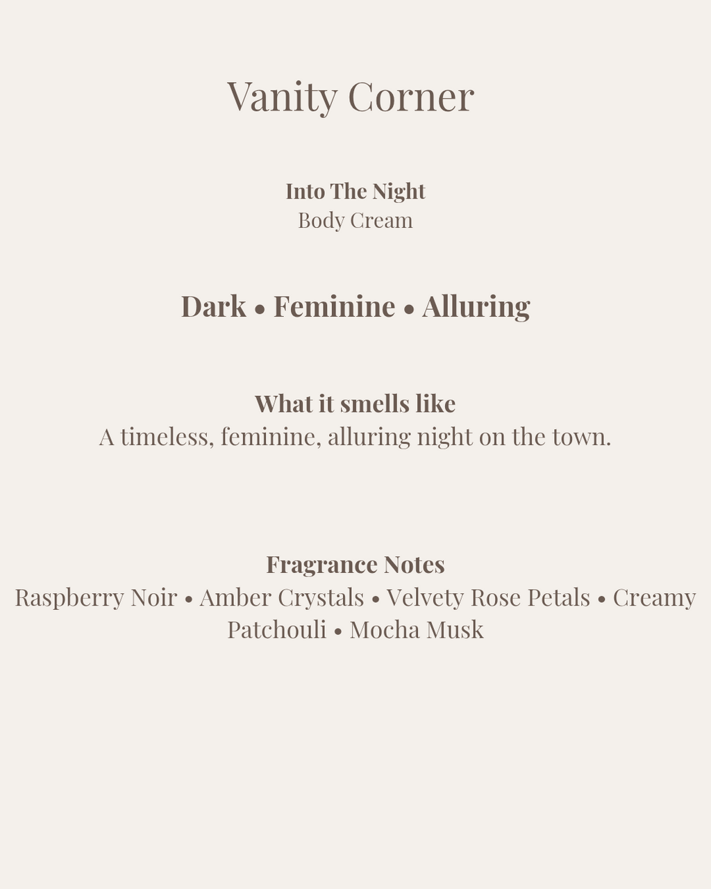 Into The Night Body Cream