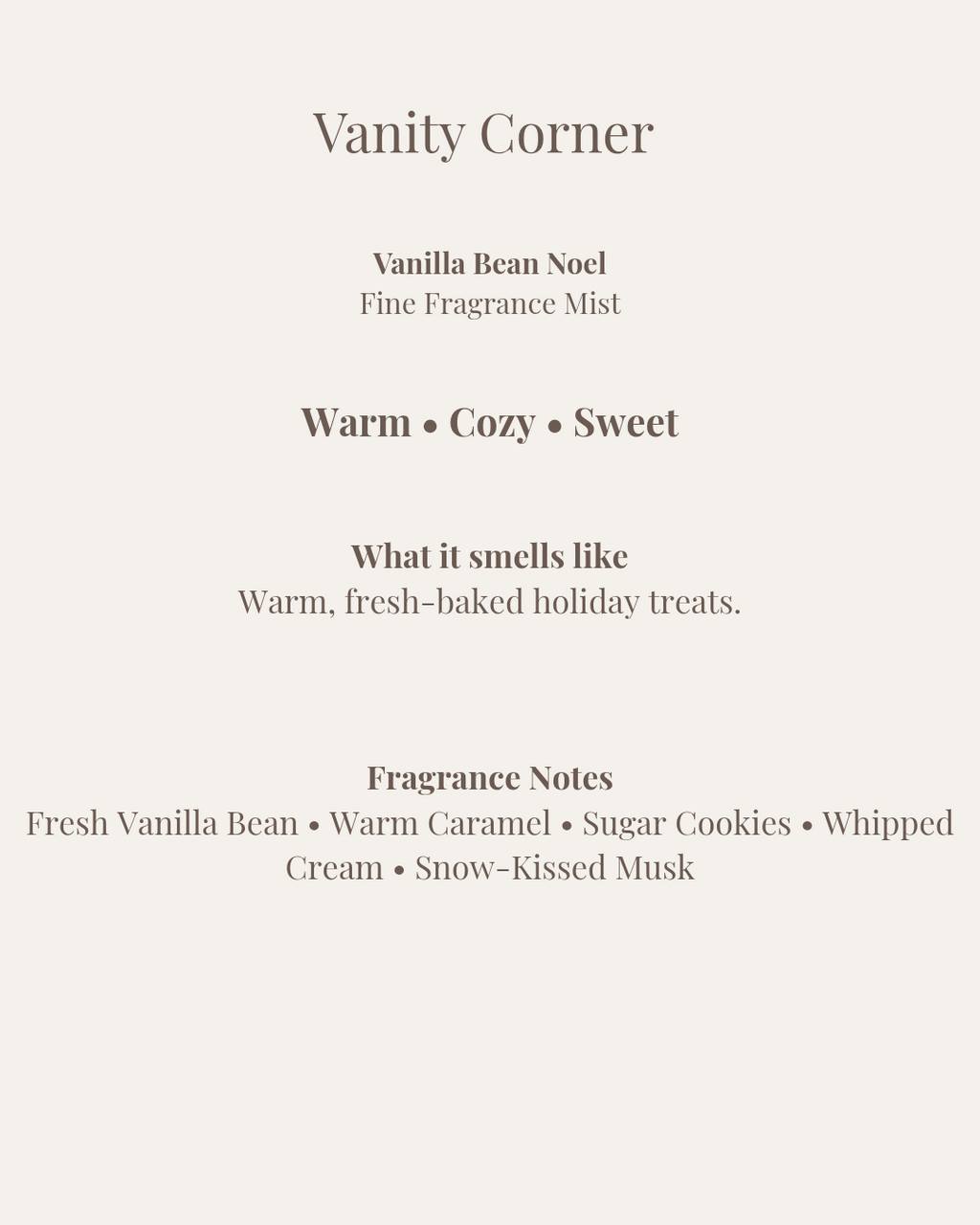 Vanilla Bean Noel Fine Fragrance Mist