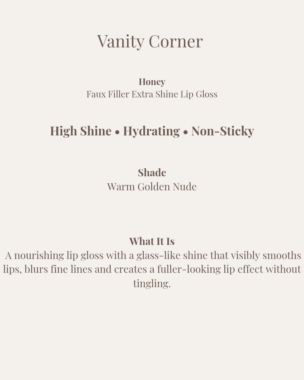 Honey Faux Filler Extra Shine Lip Gloss