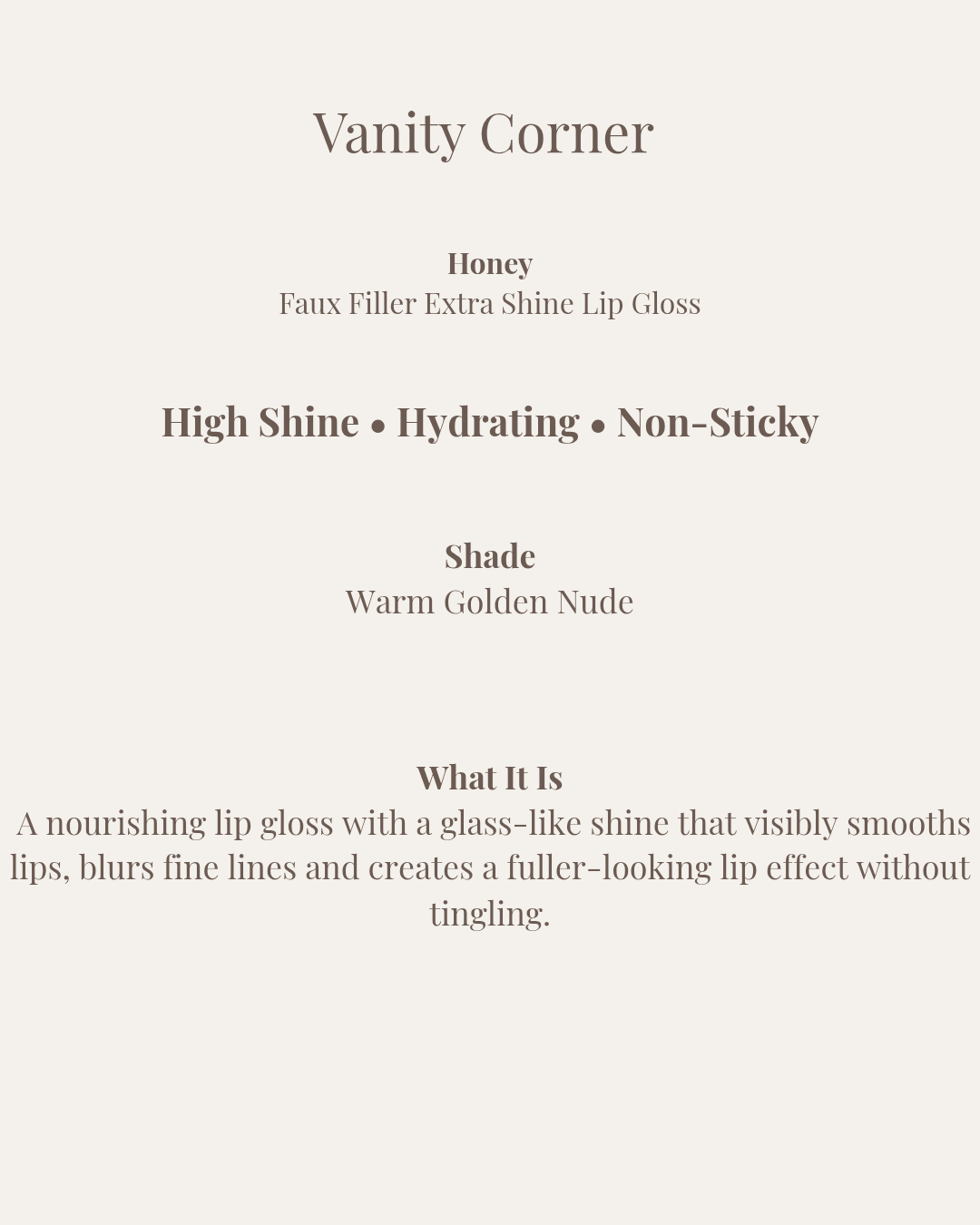 Honey Faux Filler Extra Shine Lip Gloss
