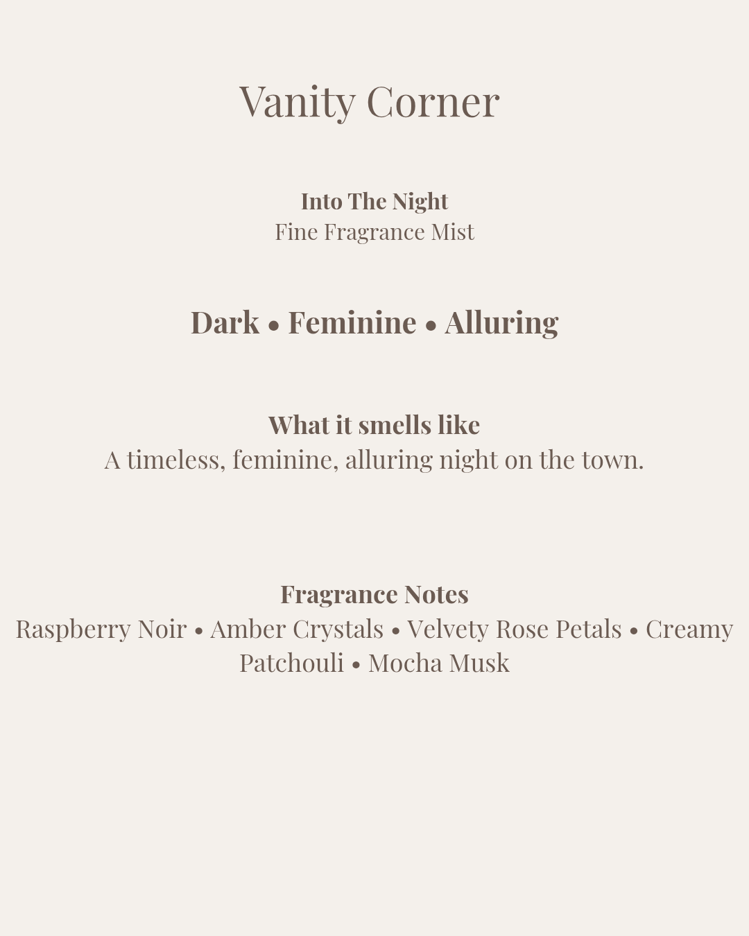 Into The Night Fine Fragrance Mist