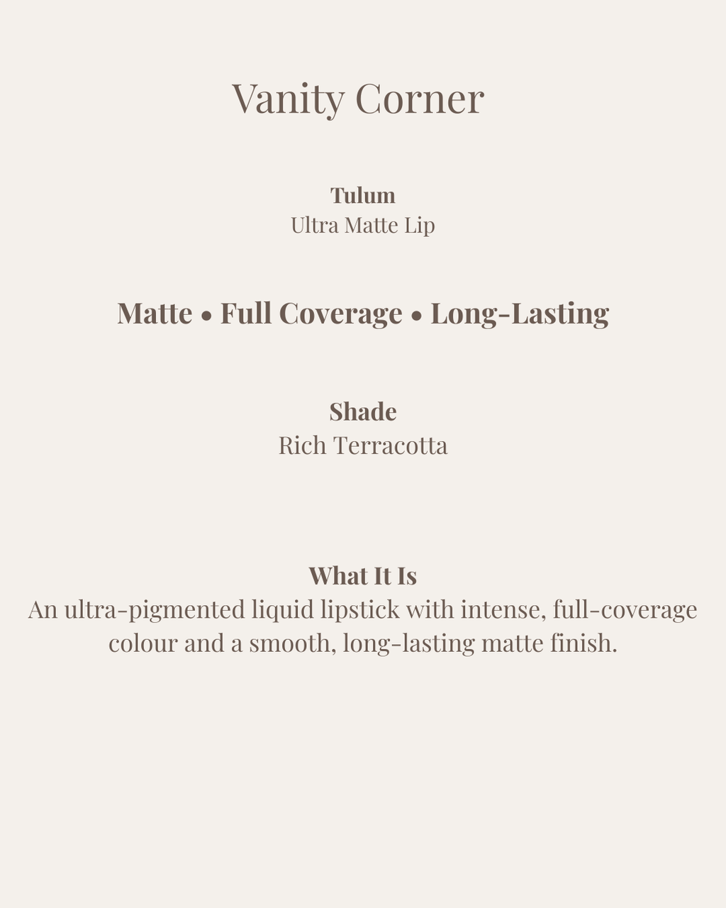 Tulum Ultra Matte Lip