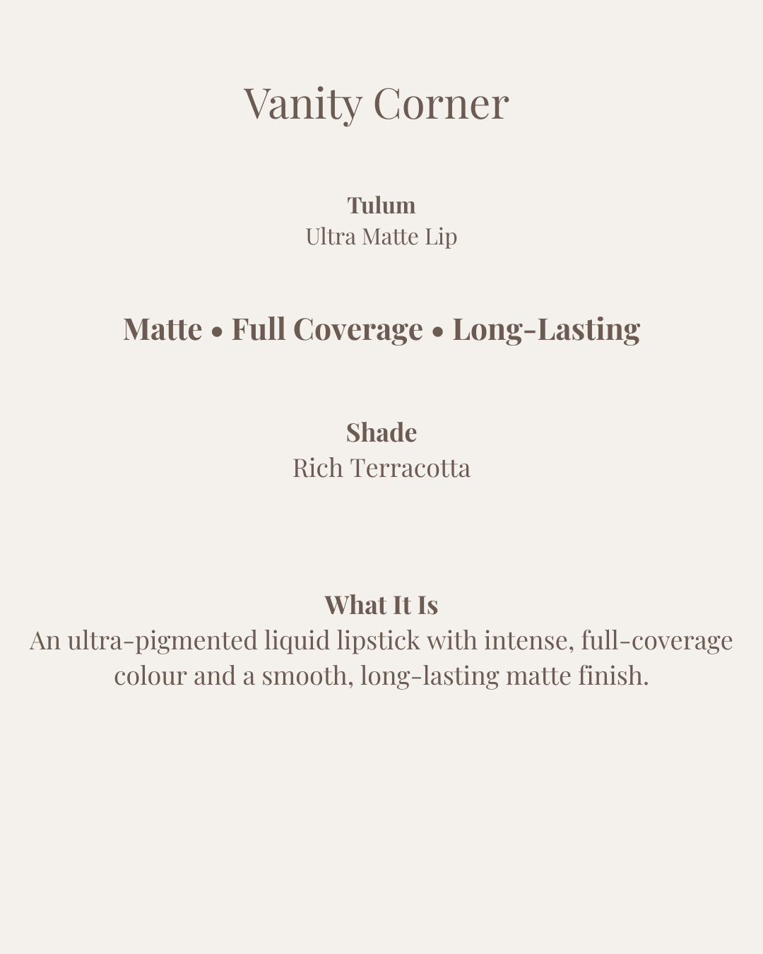 Tulum Ultra Matte Lip