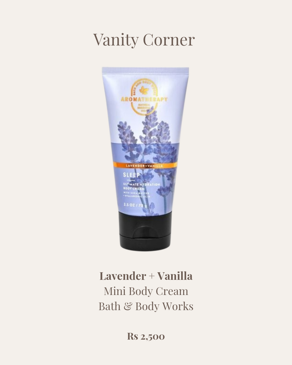 Lavender + Vanilla Mini Body Cream