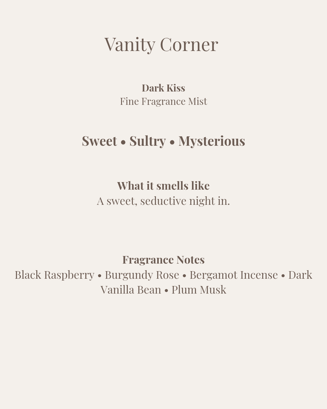 Dark Kiss Fine Fragrance Mist