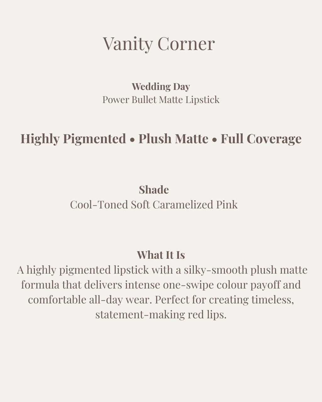 Wedding Day Power Bullet Matte Lipstick