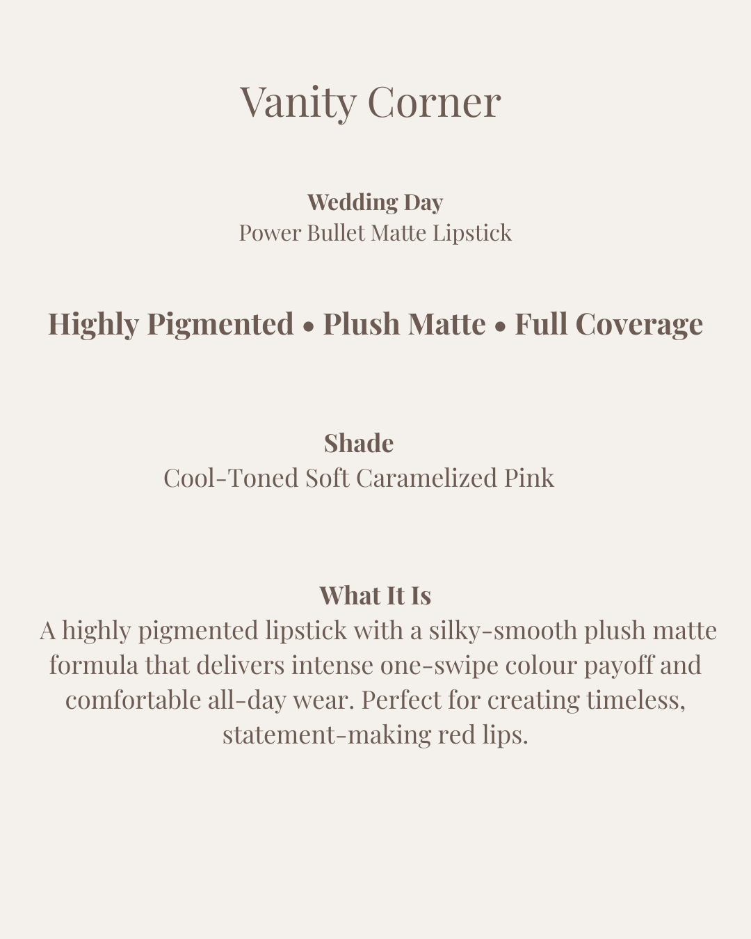 Wedding Day Power Bullet Matte Lipstick