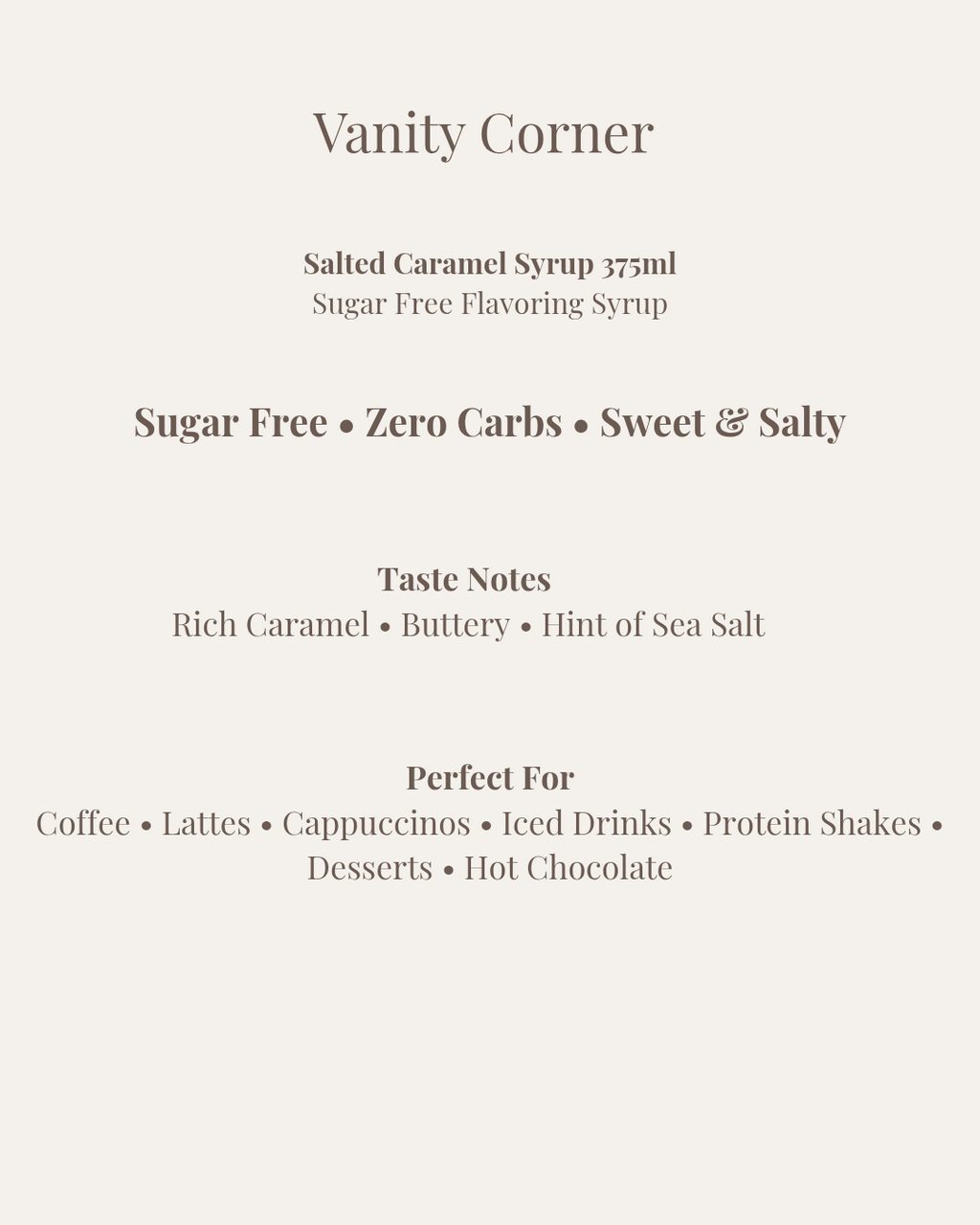 Salted Caramel Sugar Free Flavoring Syrup 375ml