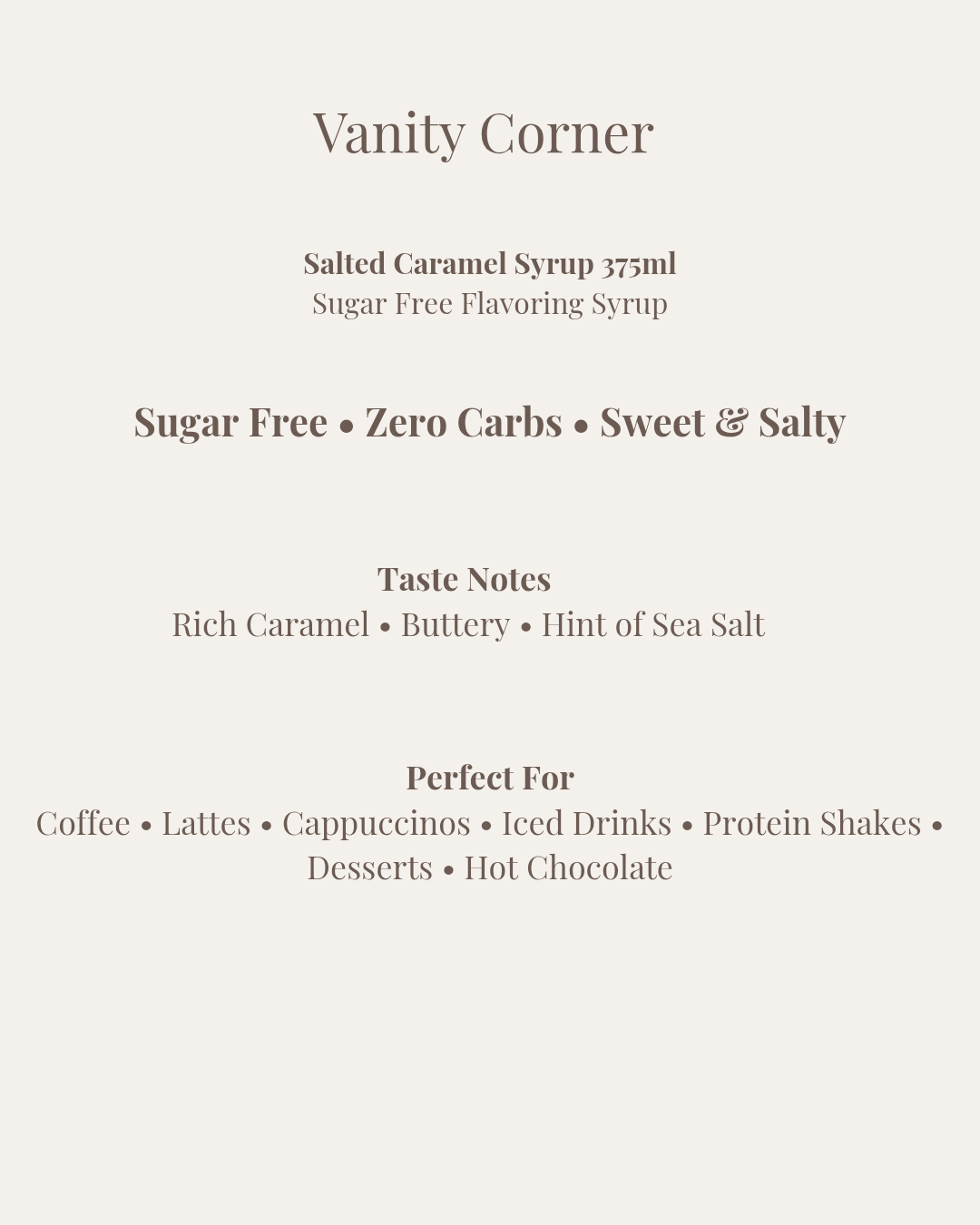Salted Caramel Sugar Free Flavoring Syrup 375ml
