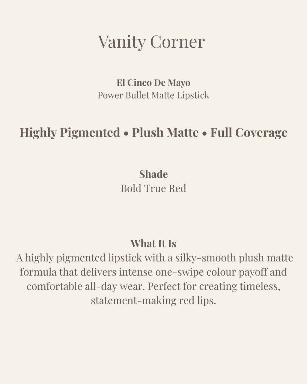 El Cinco De Mayo Power Bullet Matte Lipstick