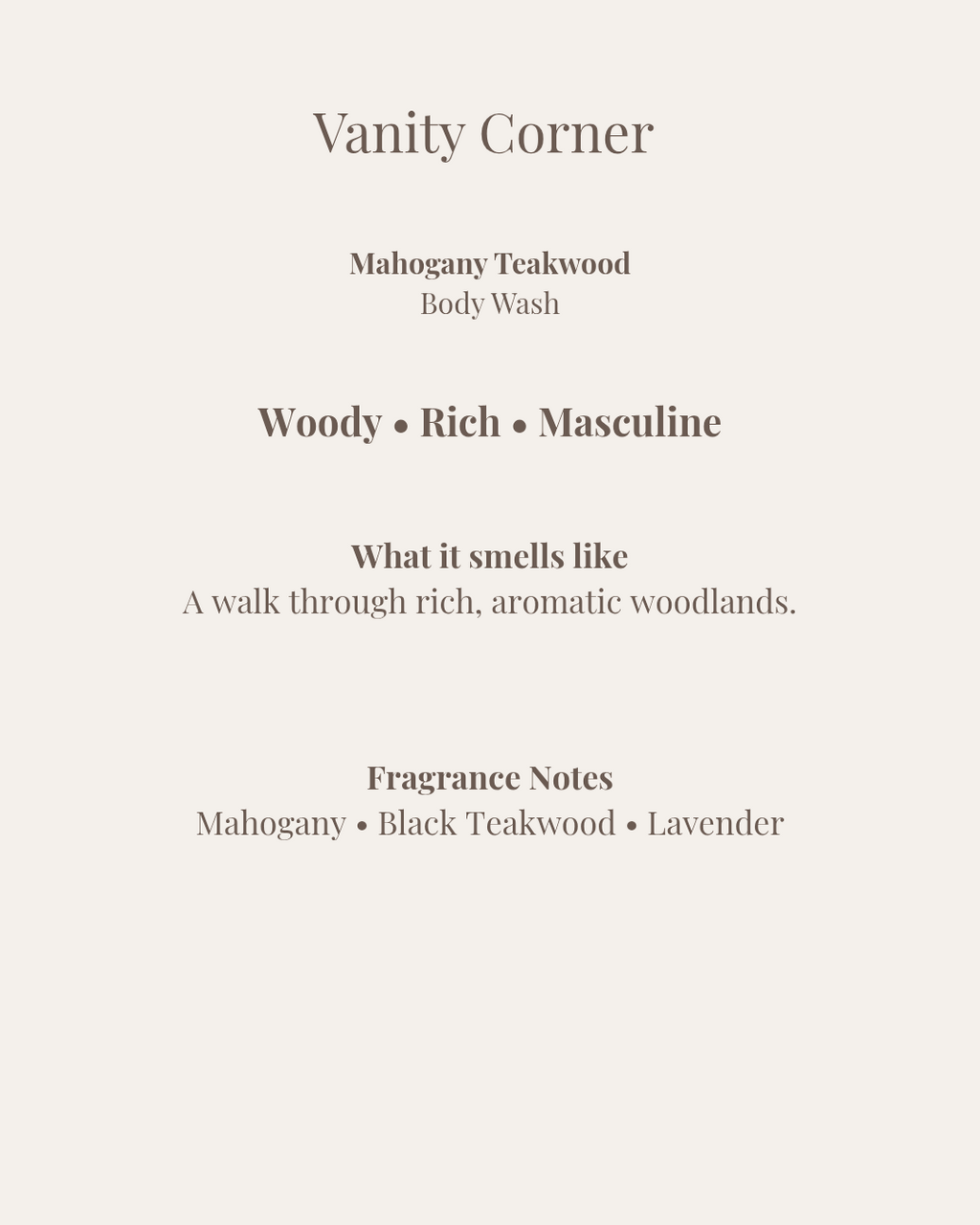Mahogany Teakwood Body Wash