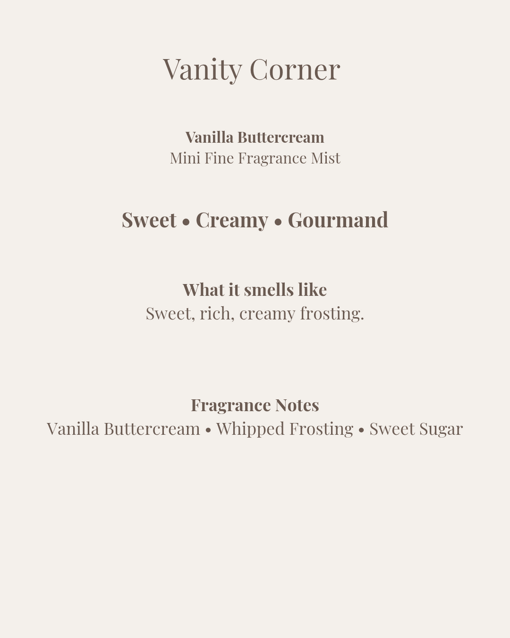 Vanilla Buttercream Mini Fine Fragrance Mist