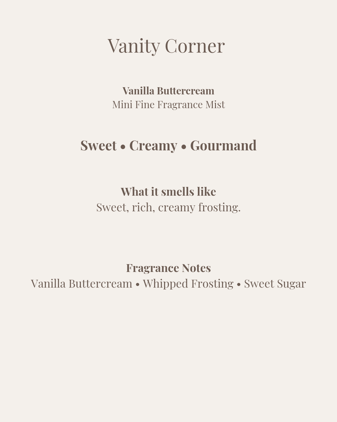 Vanilla Buttercream Mini Fine Fragrance Mist