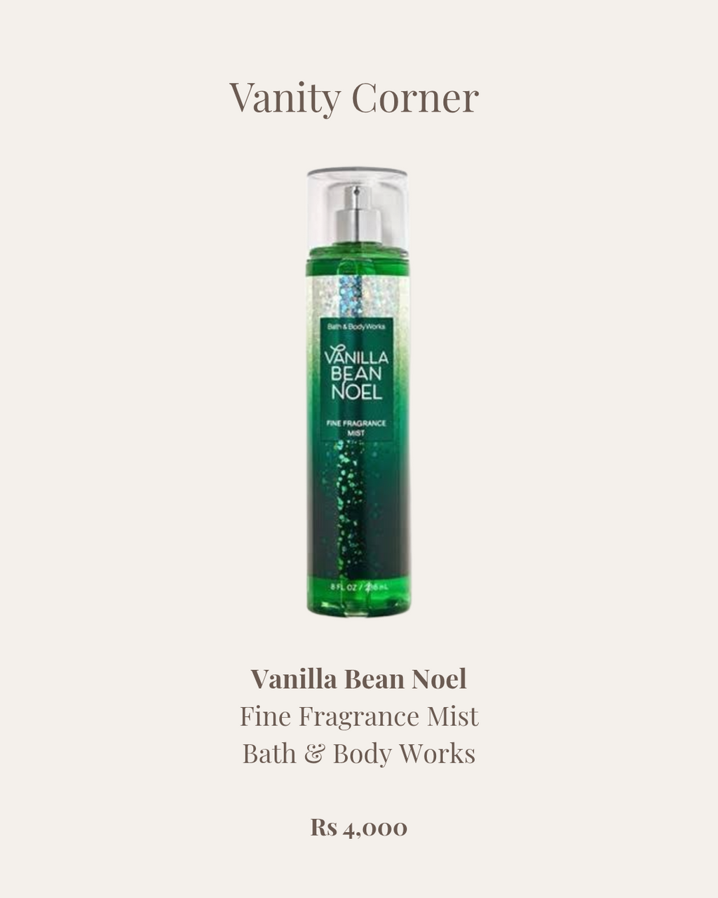 Vanilla Bean Noel Fine Fragrance Mist