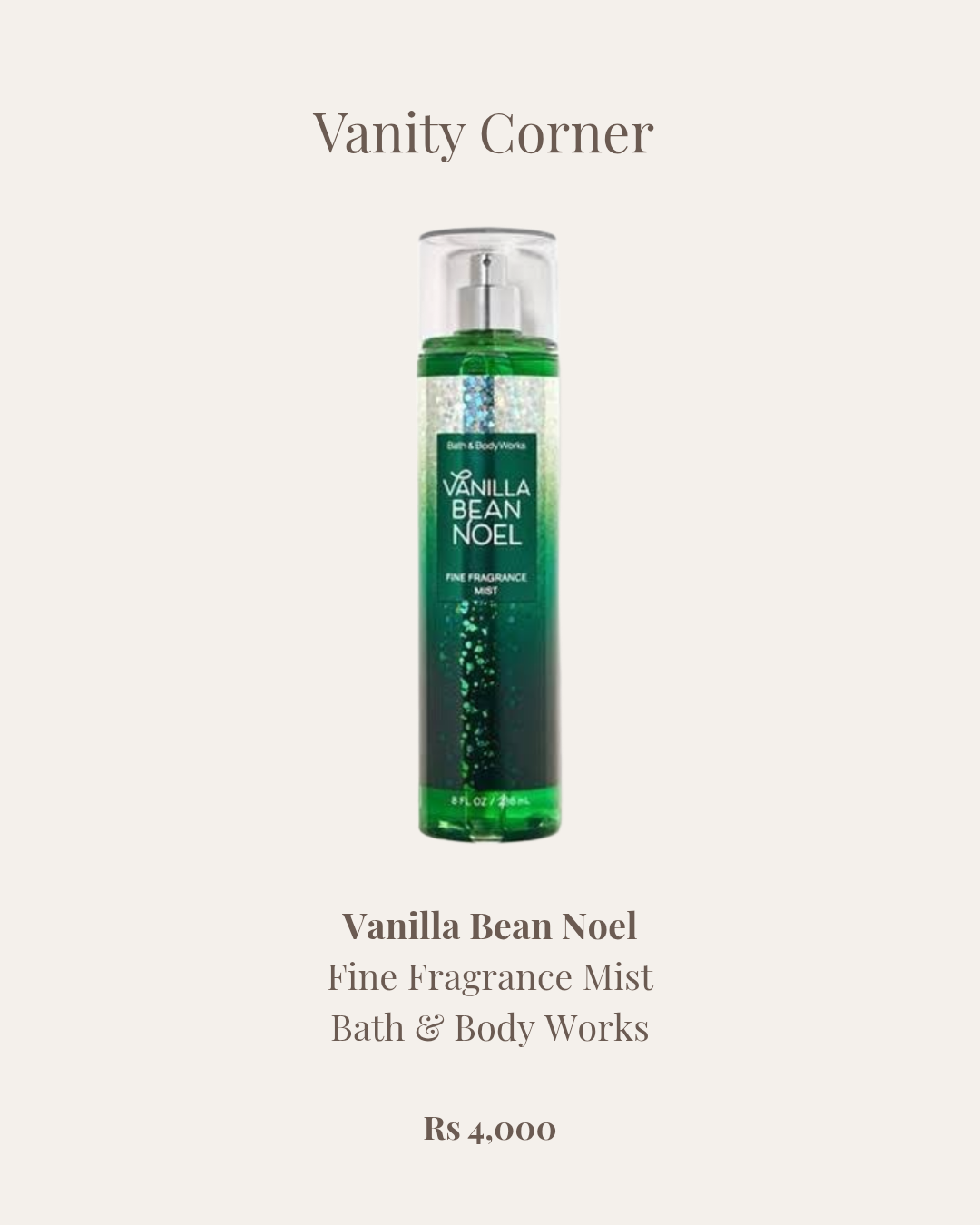 Vanilla Bean Noel Fine Fragrance Mist