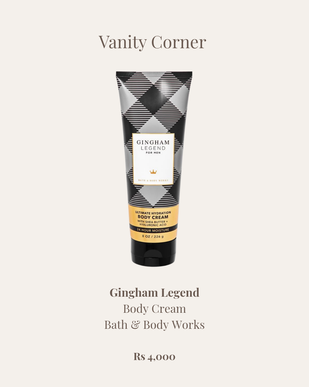 Gingham Legend Body Cream