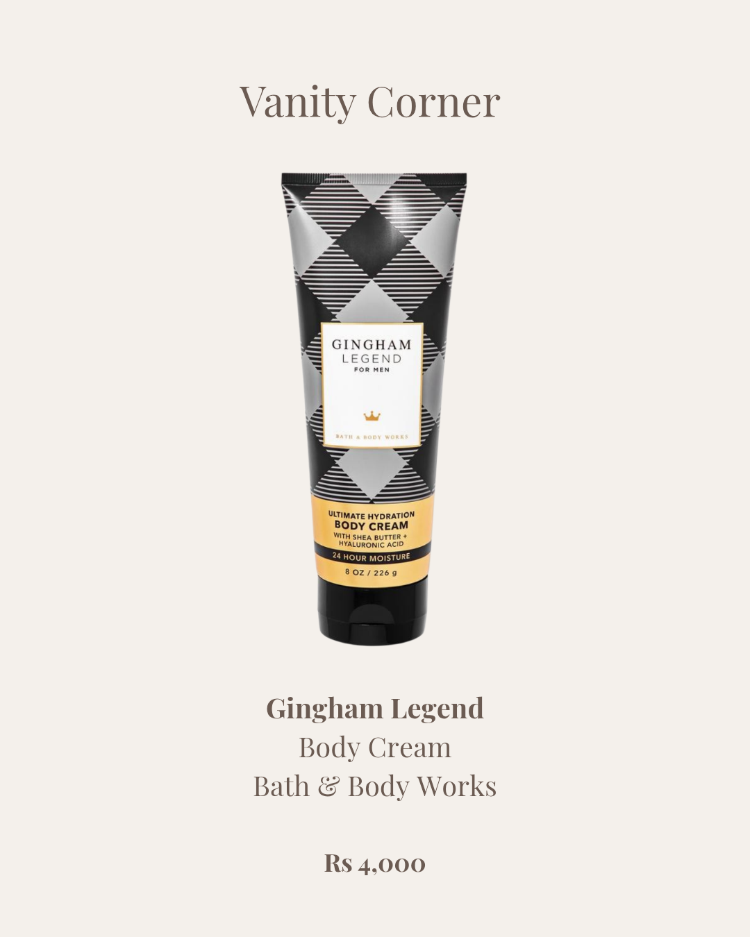 Gingham Legend Body Cream