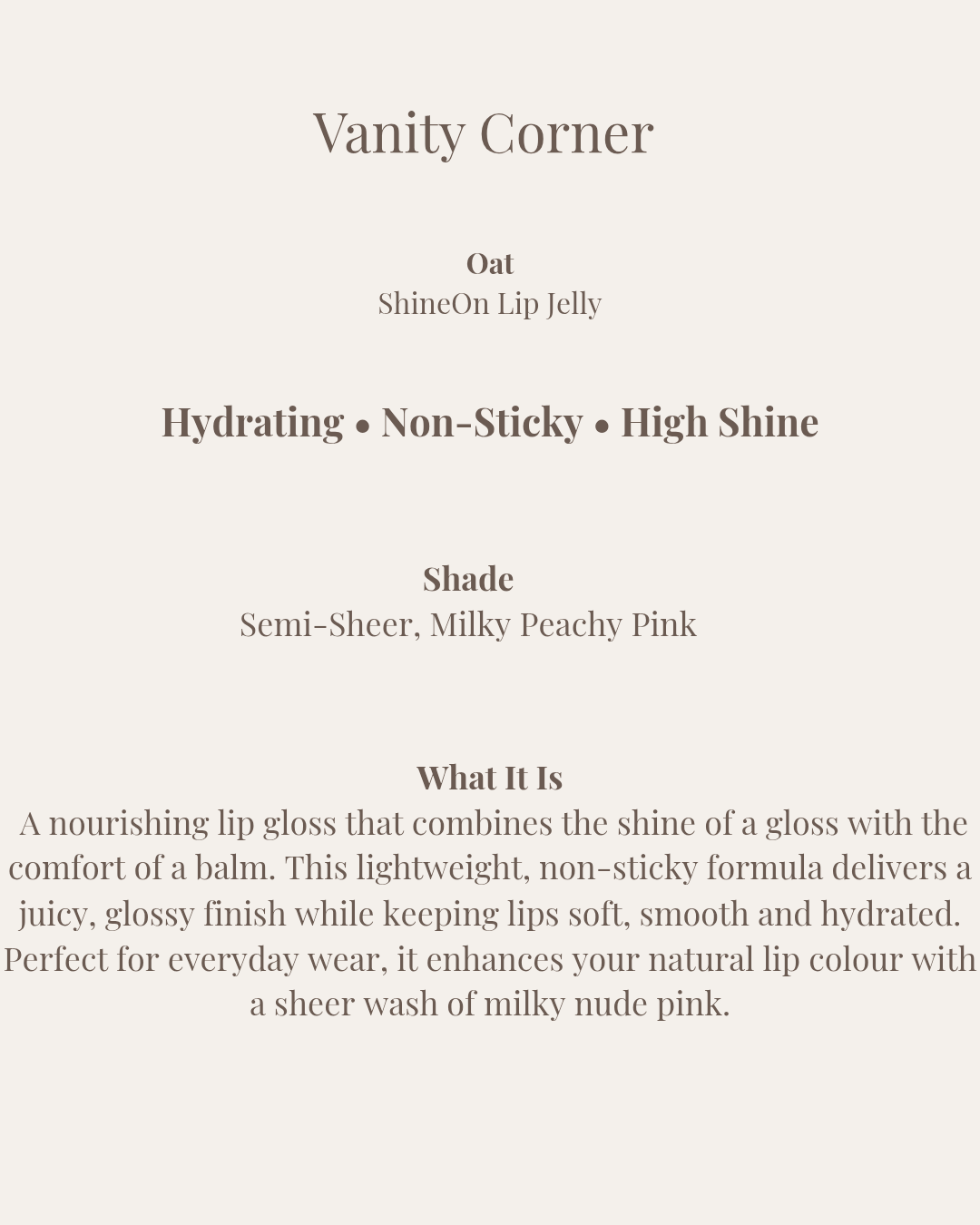 Oat ShineOn Lip Jelly